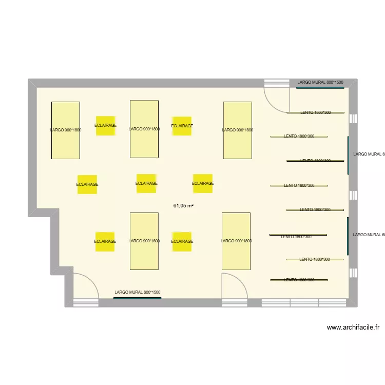IND - CANTINE PERSONNEL V. Plan de 1 et 62 m² IND - CANTINE PERSONNEL V. Plan de 1 et 62 m²