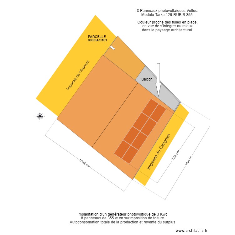 Plan de masse Razimbaud. Plan de 1 pièce et 96 m2