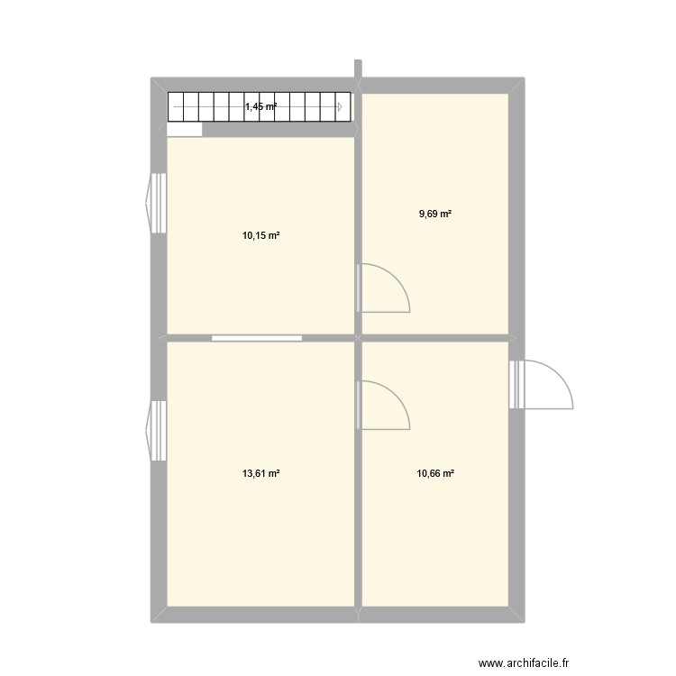 Maison actuelle 1 étage. Plan de 5 pièces et 46 m2