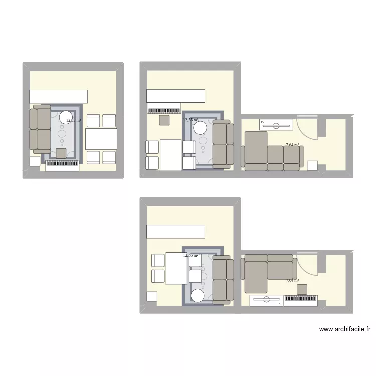 V1 Plan appart. Plan de 5  et 53 m²