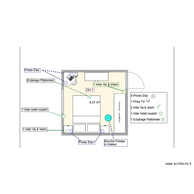 2-Pibrac CH1 Aménagement avec Elec. Plan de 1 pièce et 10 m2