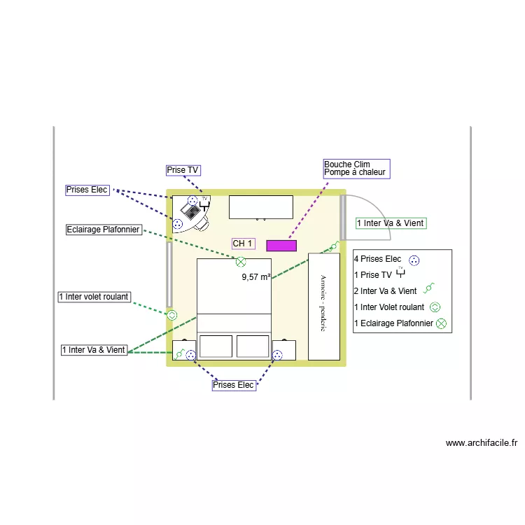 2-Pibrac CH1 Aménagement avec Elec. Plan de 2-Pibrac CH1 Aménagement avec Elec. Plan de