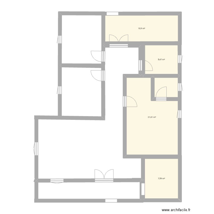 Herve94. Plan de 4 pièces et 46 m2