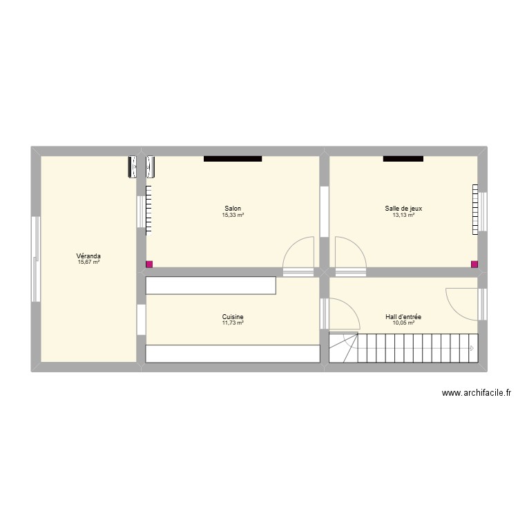 RDC. Plan de 0 pièce et 0 m2