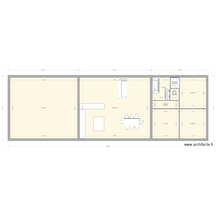 maison enterré. Plan de 8 pièces et 149 m2