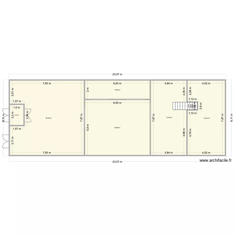 labo bouquiere. Plan de 6  et 180 m²