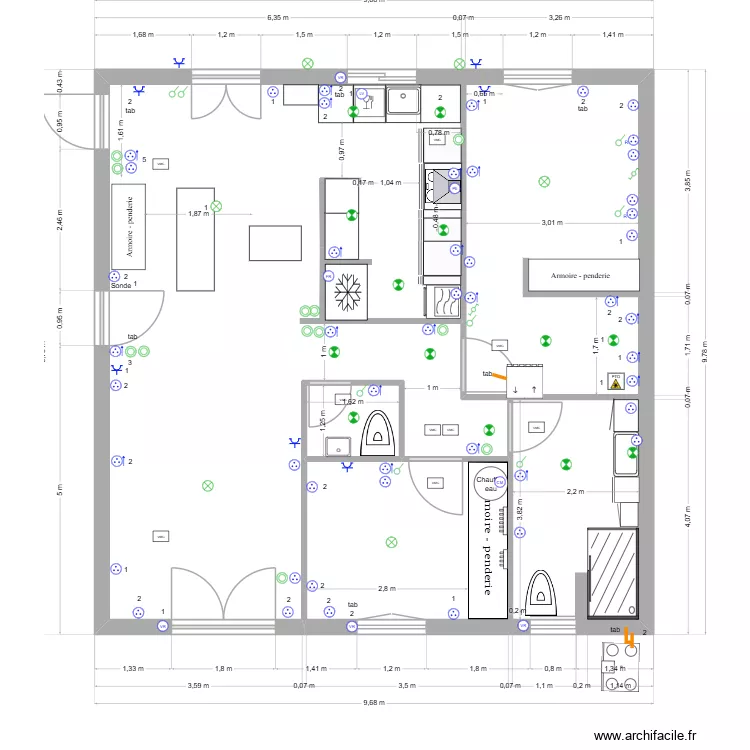 Comp&egrave;re Guilleri 2026 09 19 Darty cuisine. Plan de 2 Pièces et 83 m²