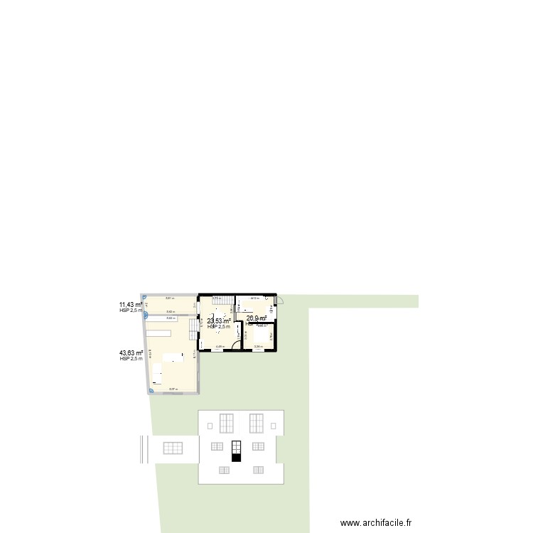 Léon renault ext cuisine salon. Plan de 9 pièces et 197 m2