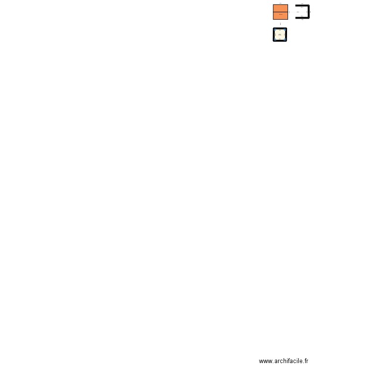 vu de haut. Plan de 1 pièce et 7 m2