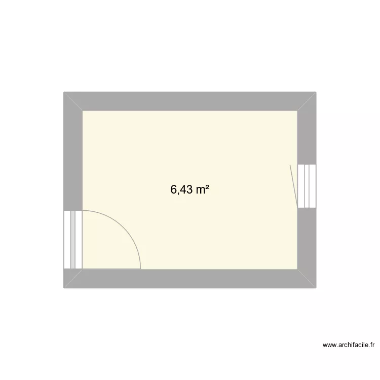 Plan Bureau. Plan de 1 pièce et 6 m²