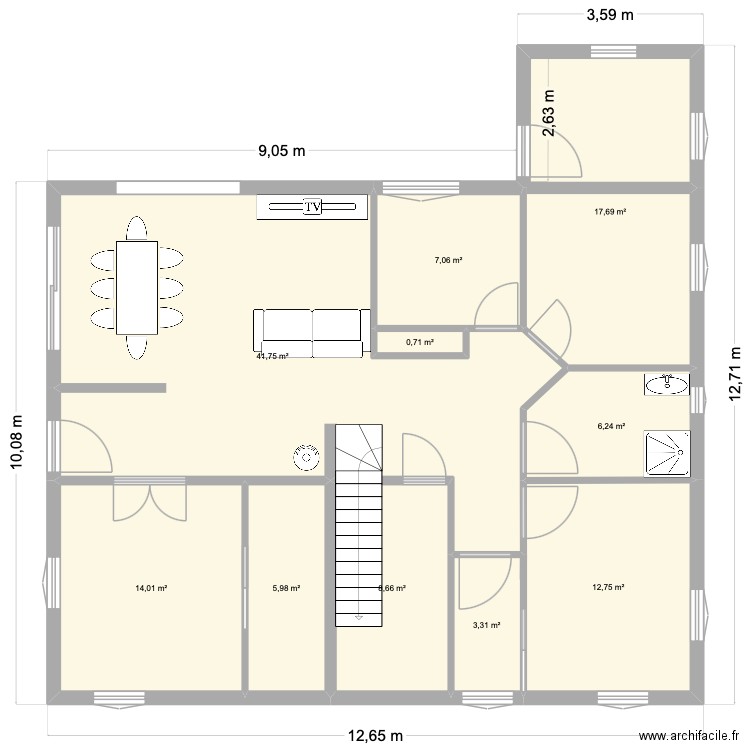 proposition de david. Plan de 10 pièces et 118 m2