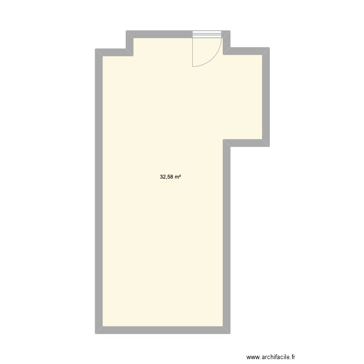 magasin montmeyran. Plan de 1 pièce et 33 m2