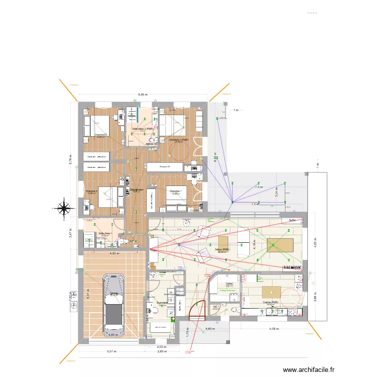 Gorisse PP13 elec spots c. Plan de 15  et 205 m²