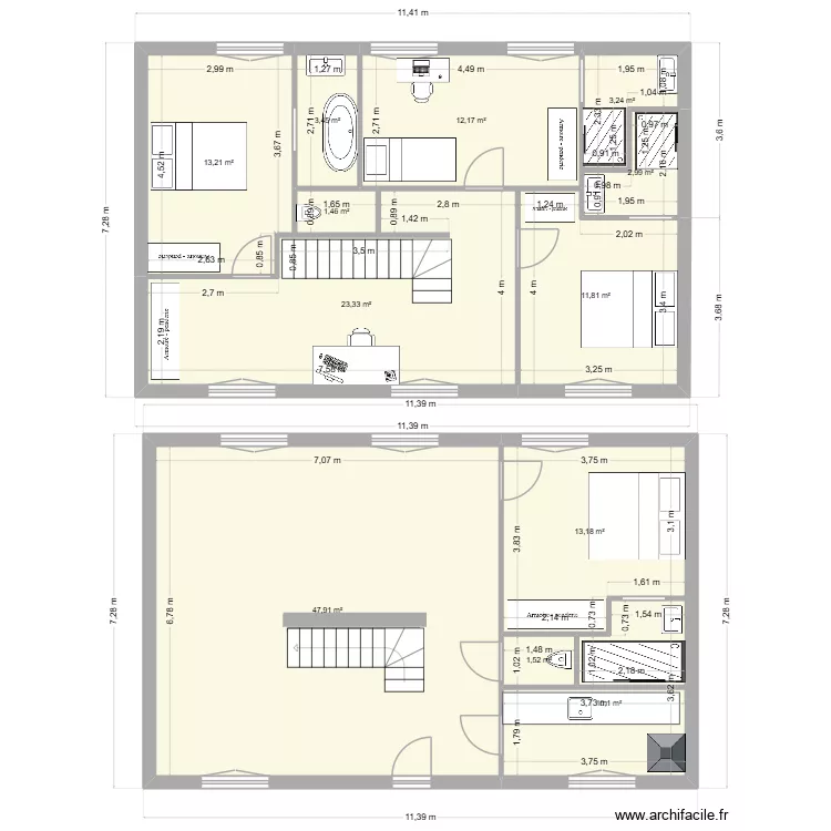 Feucherolles 14 04 2026. Plan de 12 et 144 m² Feucherolles 14 04 2026. Plan de 12 et 144 m²