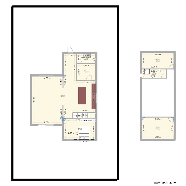 Rottelsheim. Plan de 7 pièces et 138 m2