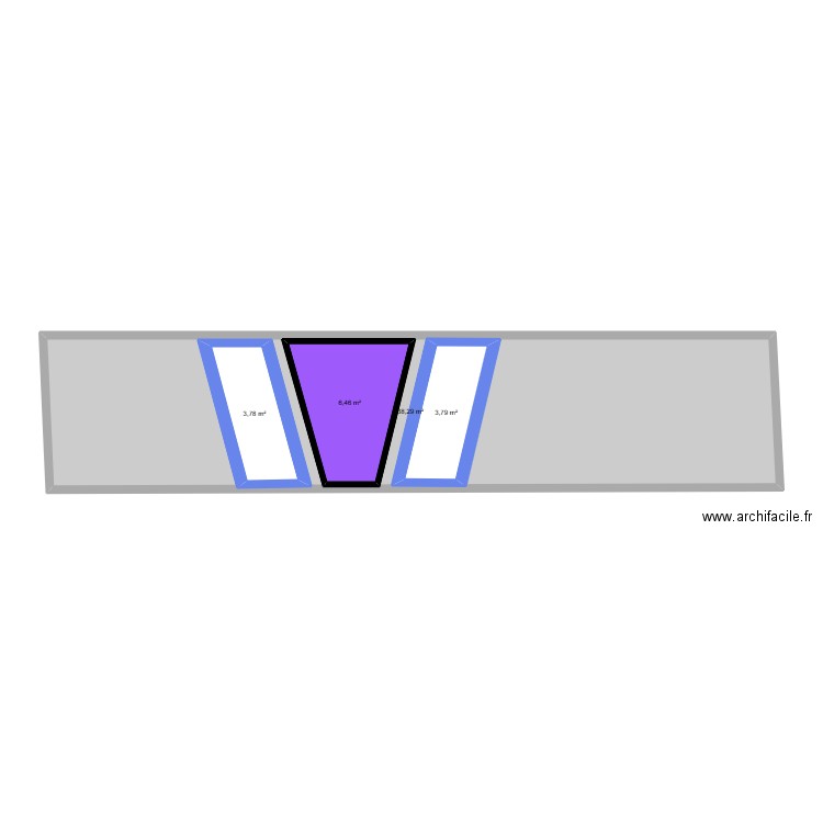 MUR ATELIER 1 EN FACE. Plan de 4 pièces et 72 m2