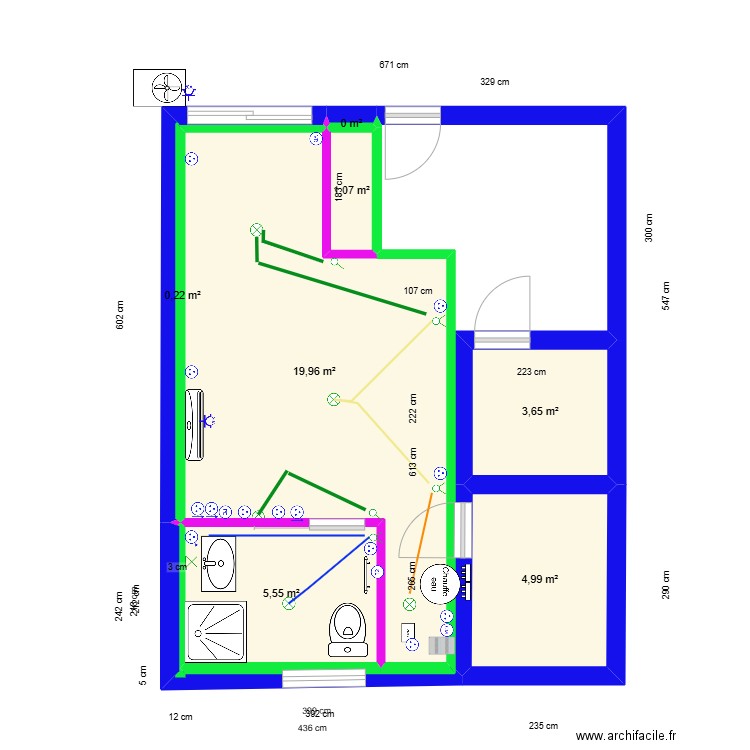 segui bisca. Plan de 7 pièces et 35 m2