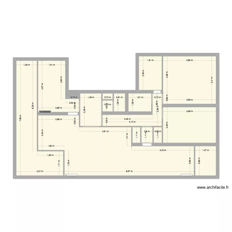 Plan F4 Cadet de Vaux. Plan de 16  et 94 m²
