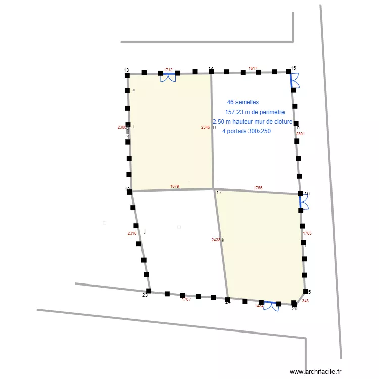 gildas parcelle semellesbis. Plan de 