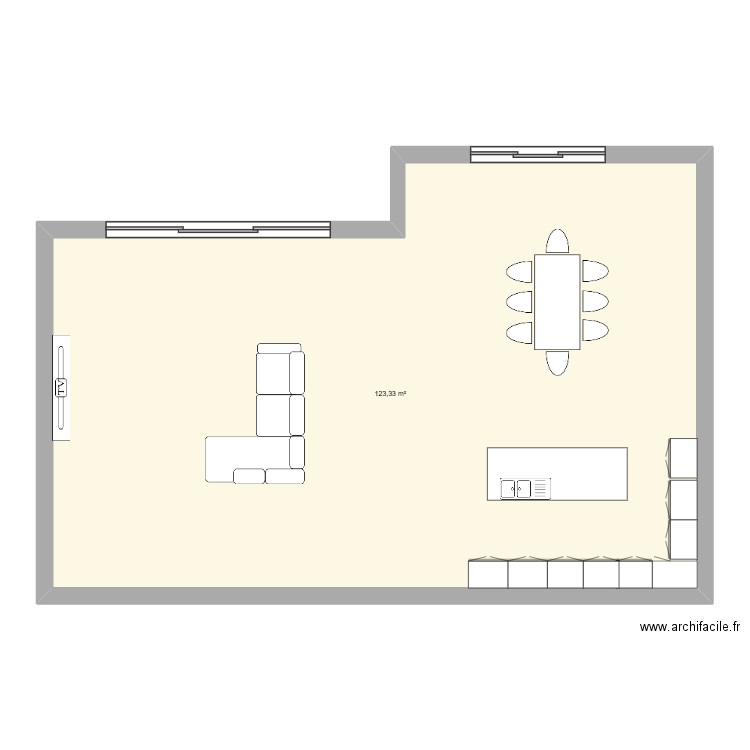 LA MAISON. Plan de 1 pièce et 123 m2