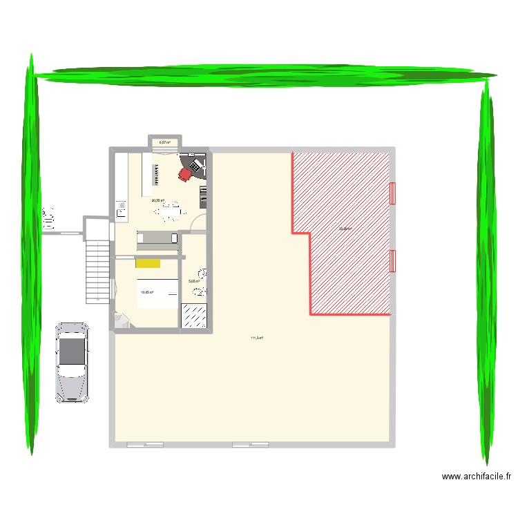 Tbes Chapitre 2. Plan de 5 pièces et 182 m2