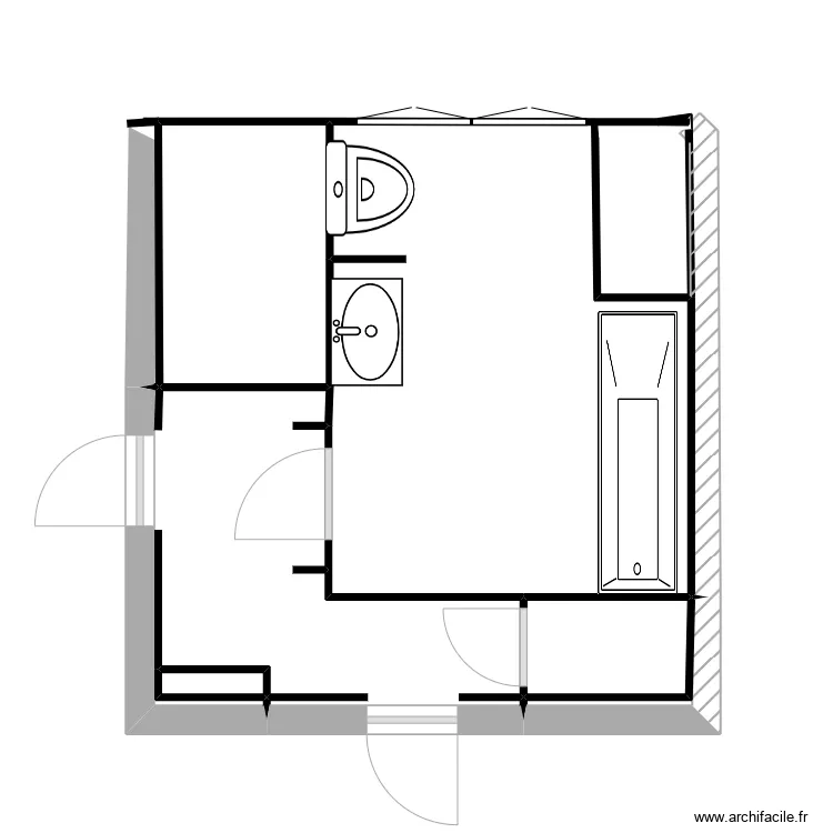 SALLE DE BAIN AVANT TRAVAUX 2. Plan de SALLE DE BAIN AVANT TRAVAUX 2. Plan de