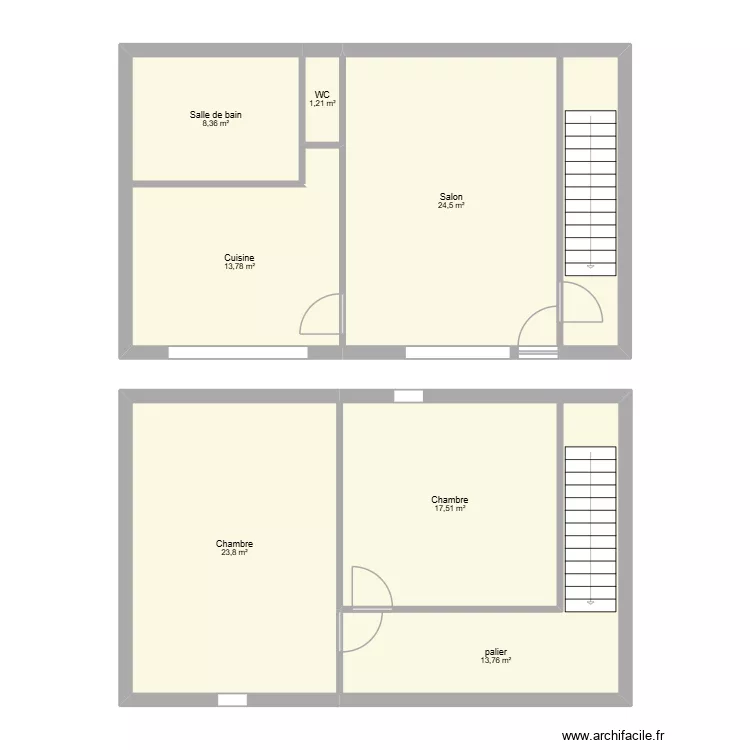 260 fruges. Plan de 8  et 109 m²