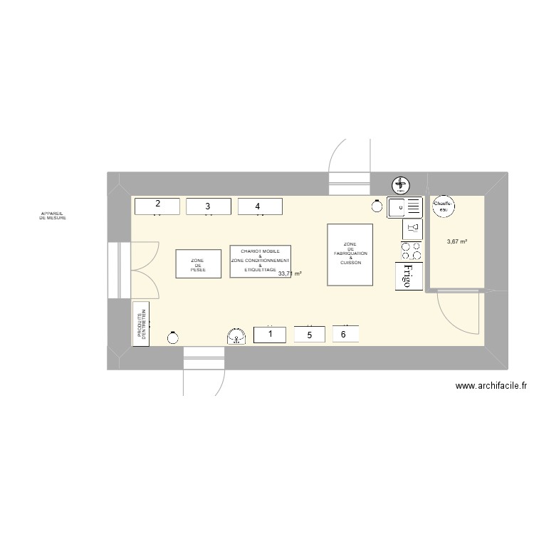 LABO. Plan de 2 pièces et 37 m2
