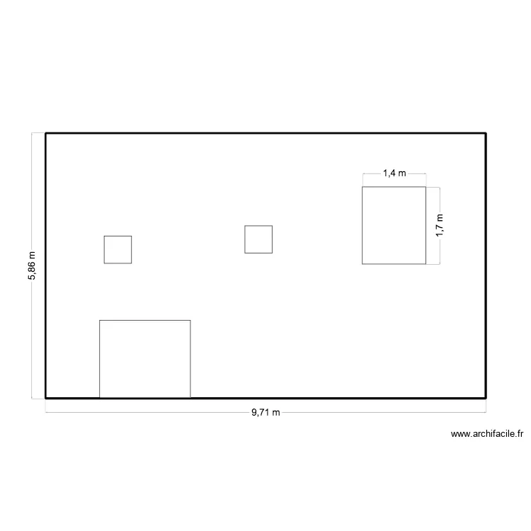 Fa&ccedil;ader ouest serre adoss&eacute;e. Plan de 1 pièce et 56 m²