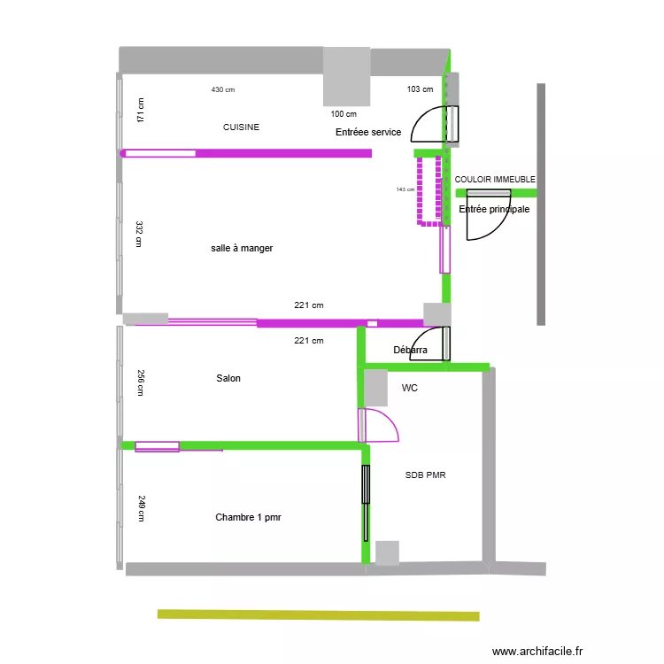 apr&egrave;s travaux. Plan de 