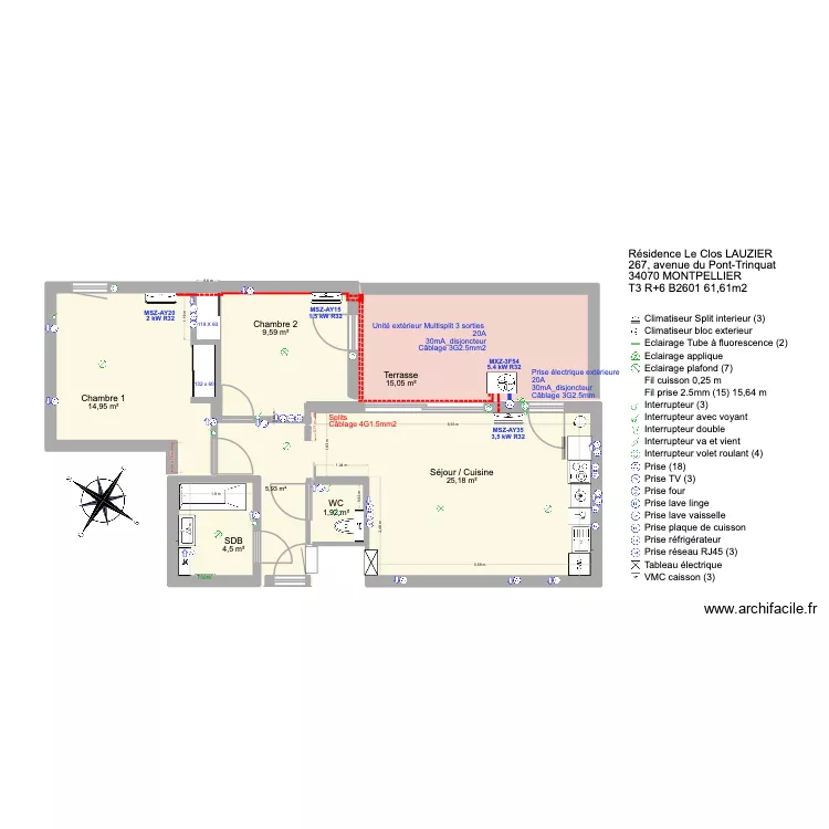 T3 R+6 Lot B2610_Myriam Clim V2. Plan de 7 et 77 m² T3 R+6 Lot B2610_Myriam Clim V2. Plan de 7 et 77 m²