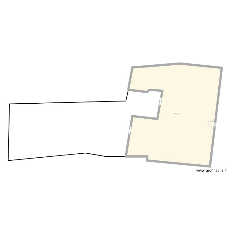 Plan de masse. Plan de 1 pièce et 108 m2