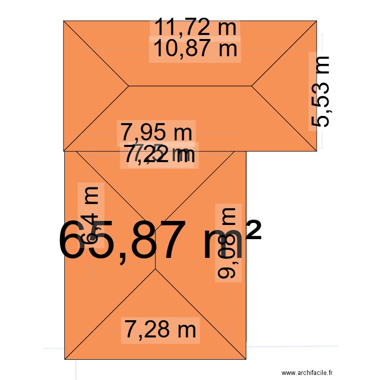 CADASTRE. Plan de 2 pièces et 132 m2