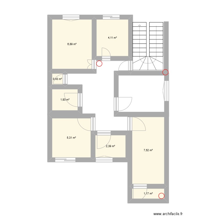 ET 01. Plan de 8 pièces et 30 m2