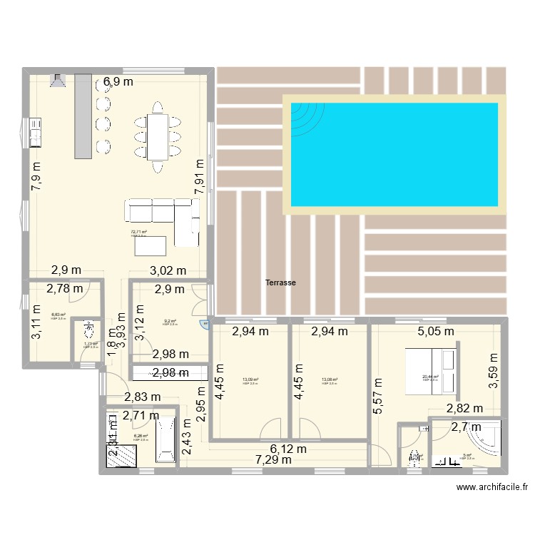 maison v2. Plan de 10 pièces et 150 m2