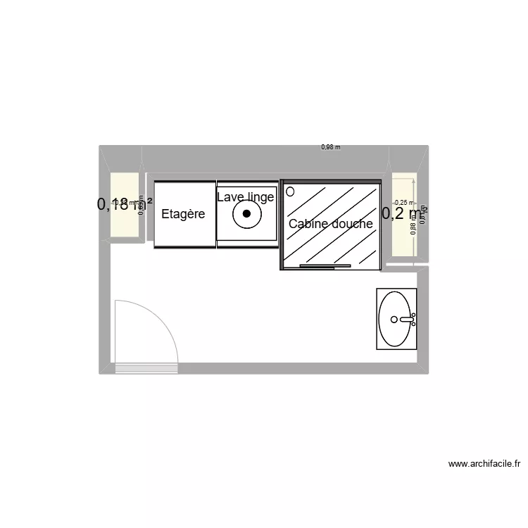 DAVION PUTEAUX - SALLE DE BAIN - PROJET. Plan de 