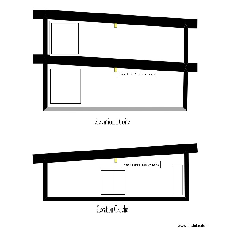 dosquet coté droit (JO). Plan de 2 pièces et 52 m2
