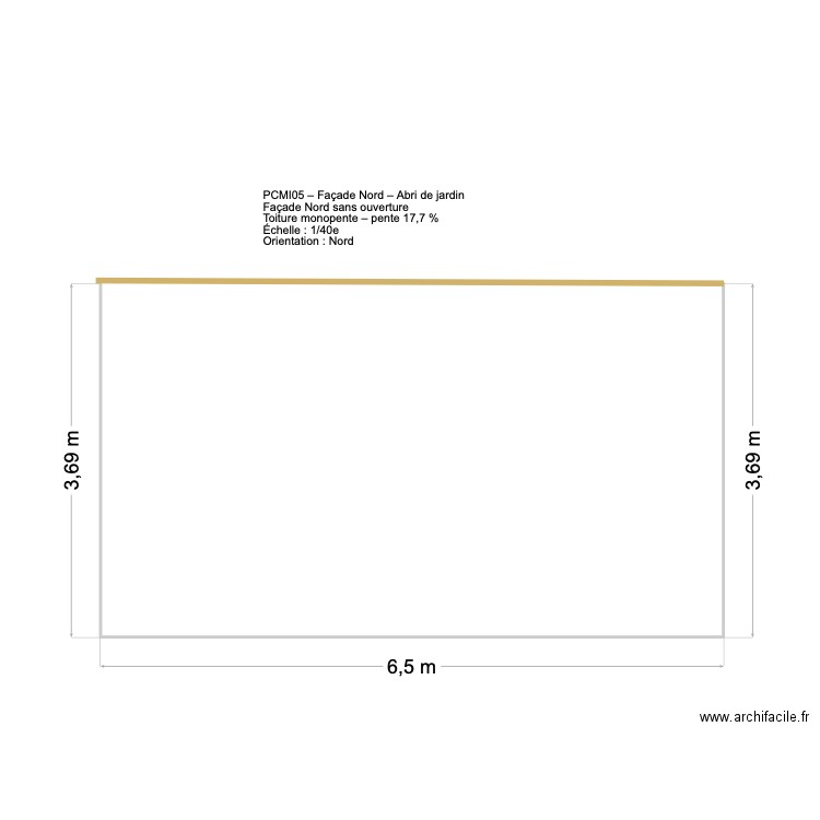 PCMI05 – Façade Nord – Abri de jardin. Plan de 0 pièce et 0 m2