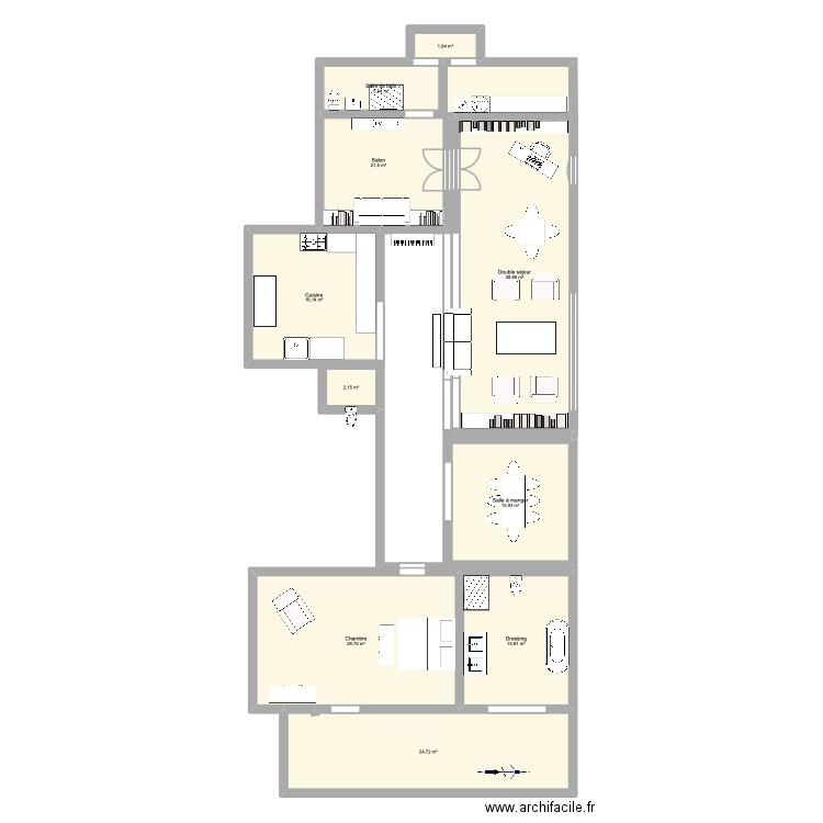 Dodonee. Plan de 10 pièces et 175 m2
