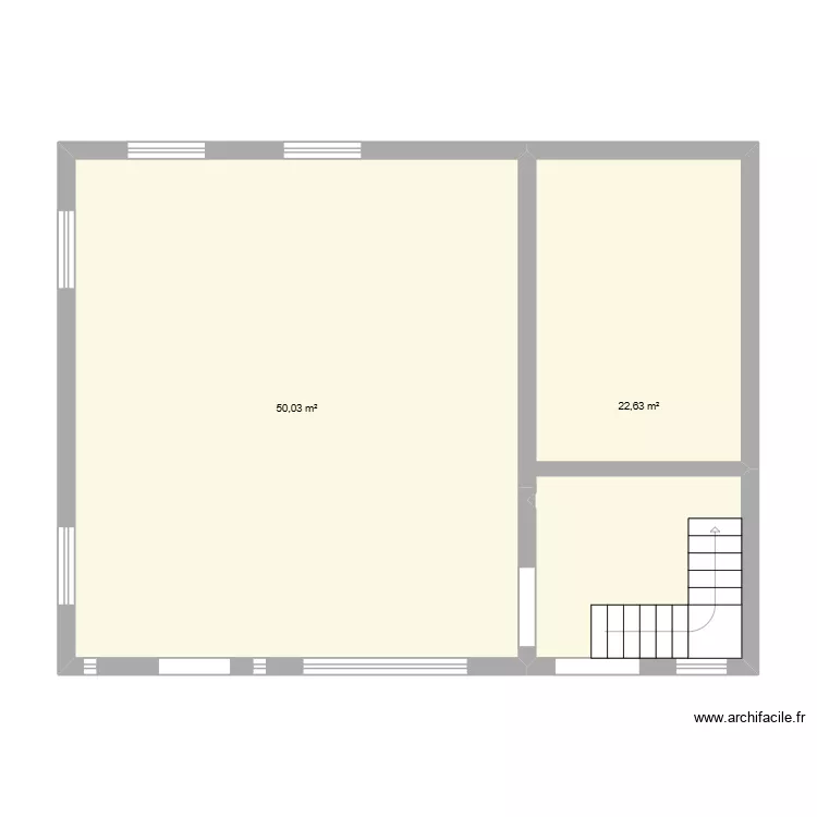 ESSAI 2 RDC. Plan de 2  et 73 m²