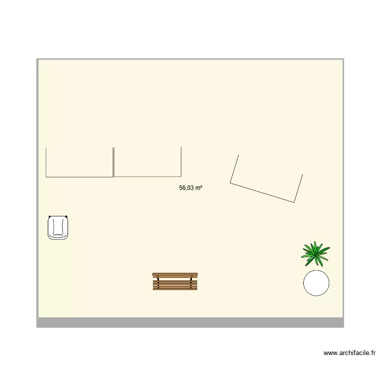 avec maison Am&eacute;lie. Plan de 1  et 56 m²