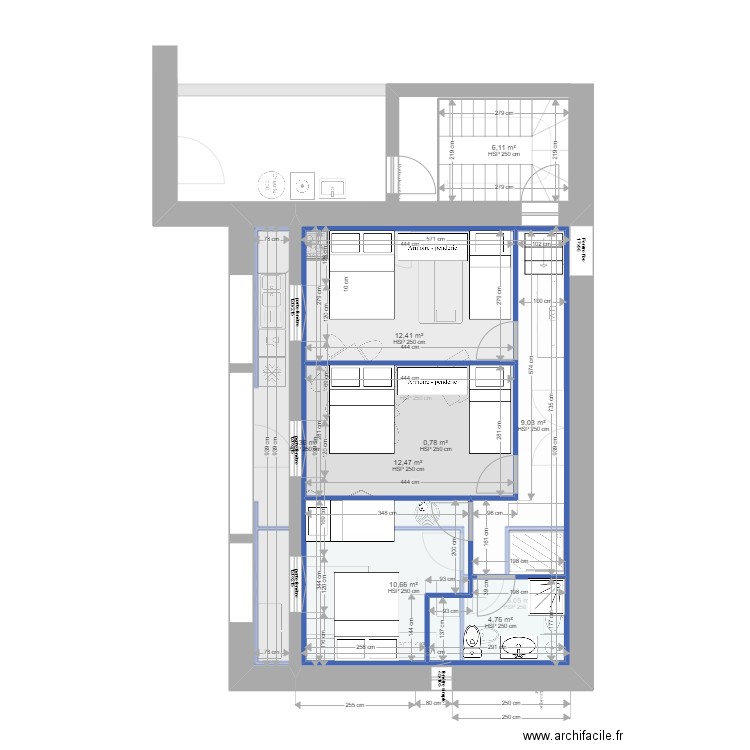 plan 2.6. Plan de 11 pièces et 197 m2