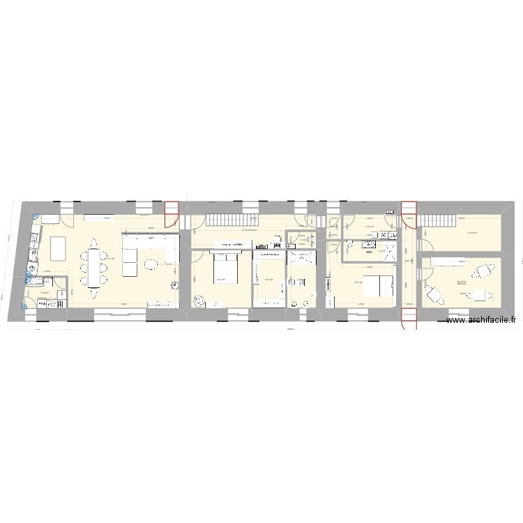 maison complète avec SDE 2. Plan de 33 pièces et 374 m2