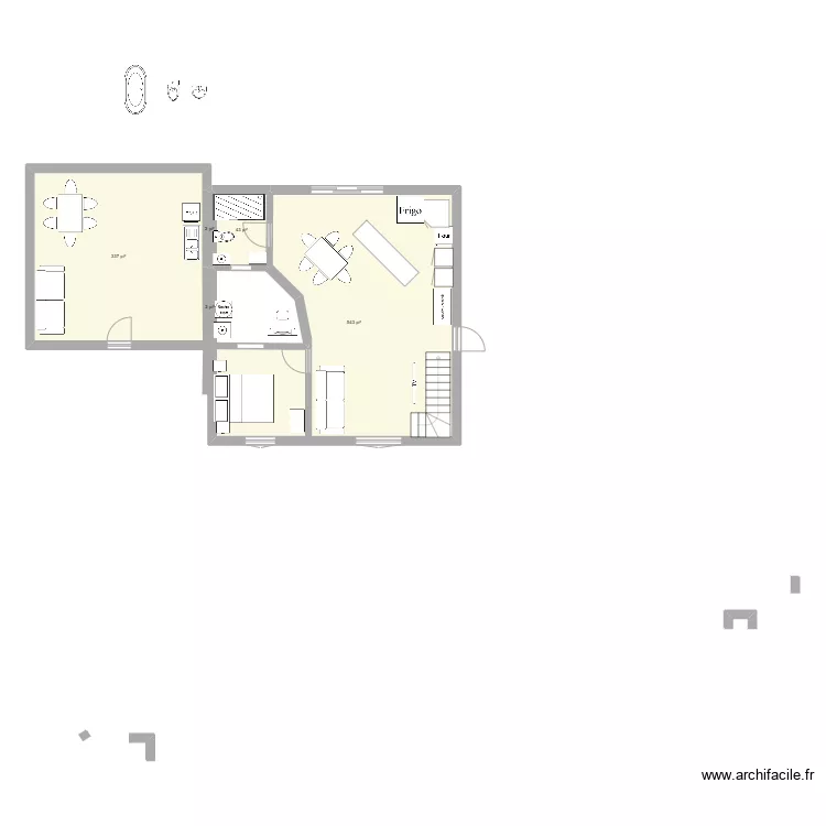 maison 28x28. Plan de 