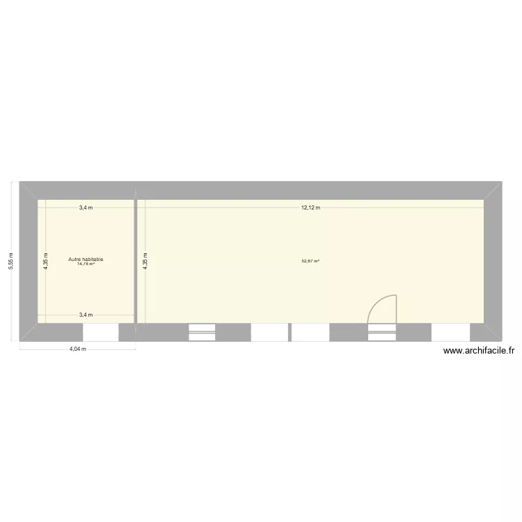 Am&eacute;nagement d&eacute;pendance. Plan de 2  et 67 m²