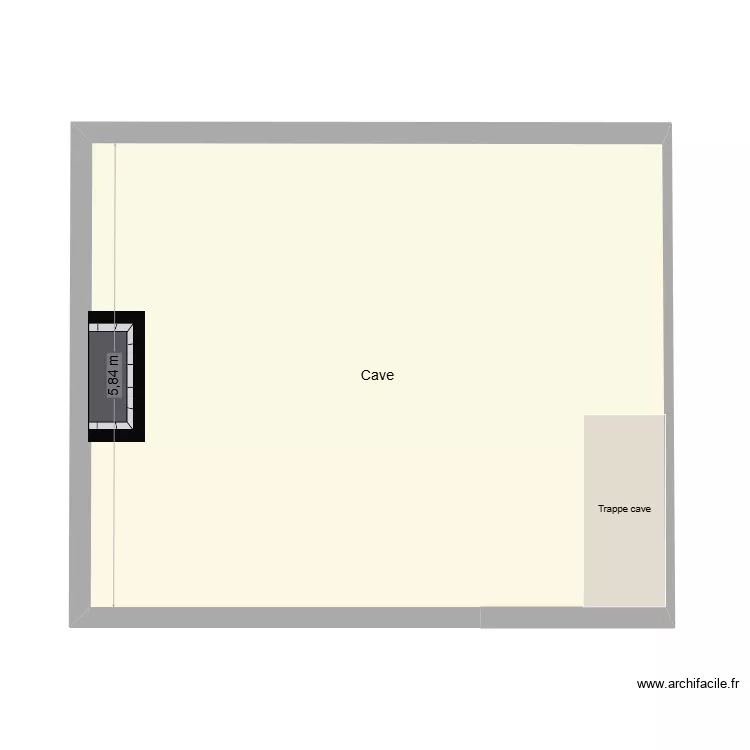 Cave. Plan de 1  et 42 m²