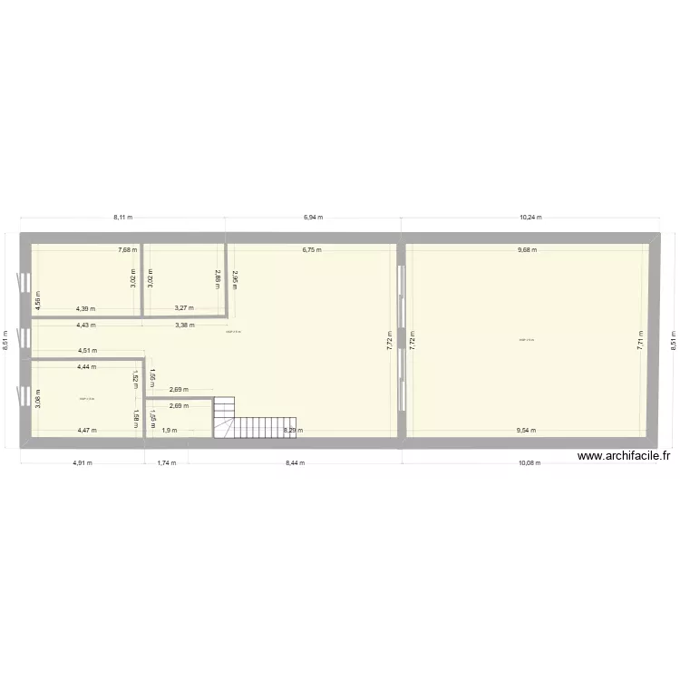 marausan. Plan de 3  et 184 m²