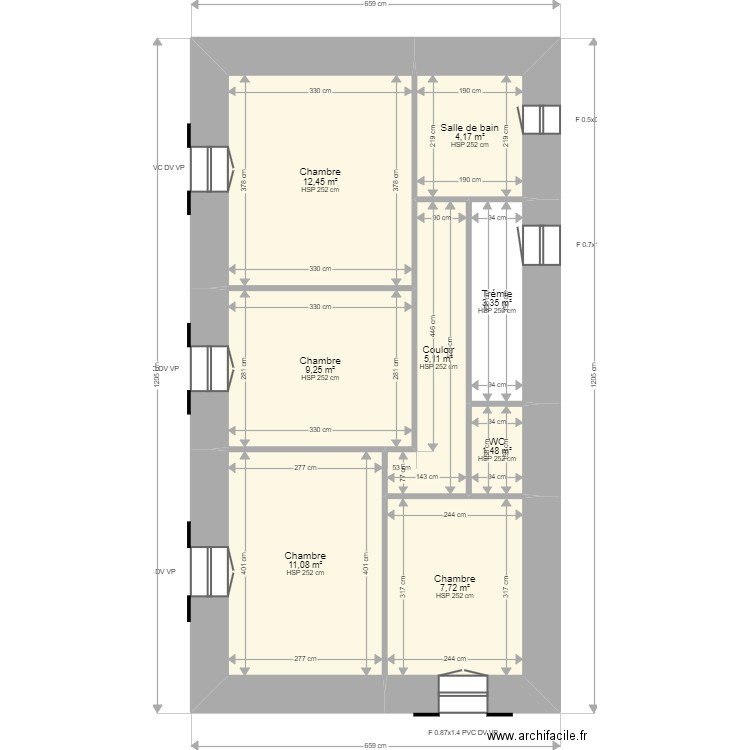 ML24003811. Plan de 8 pièces et 55 m2