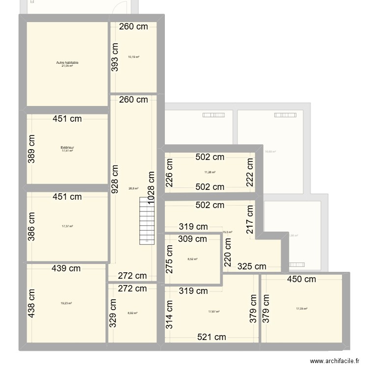 DWD. Plan de 26 pièces et 433 m2