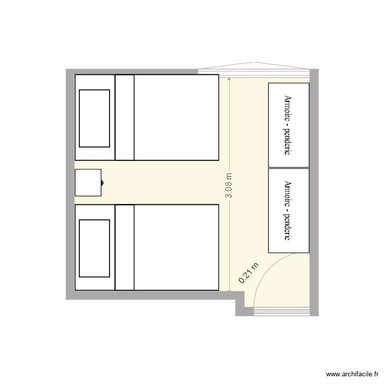chambre gar&ccedil;ons. Plan de 